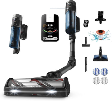 X-Force Flex 12.60 Neo de Rowenta, Aspiradora Escoba Sin Cable, Potencia de Limpieza Profunda, Cabezal Aqua con Tecnología Aerospin, Tecnología Flex, Pantalla Smart Control, RH9LC0WO